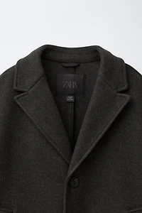 MANTEAU LONG EN DRAP DE LAINE