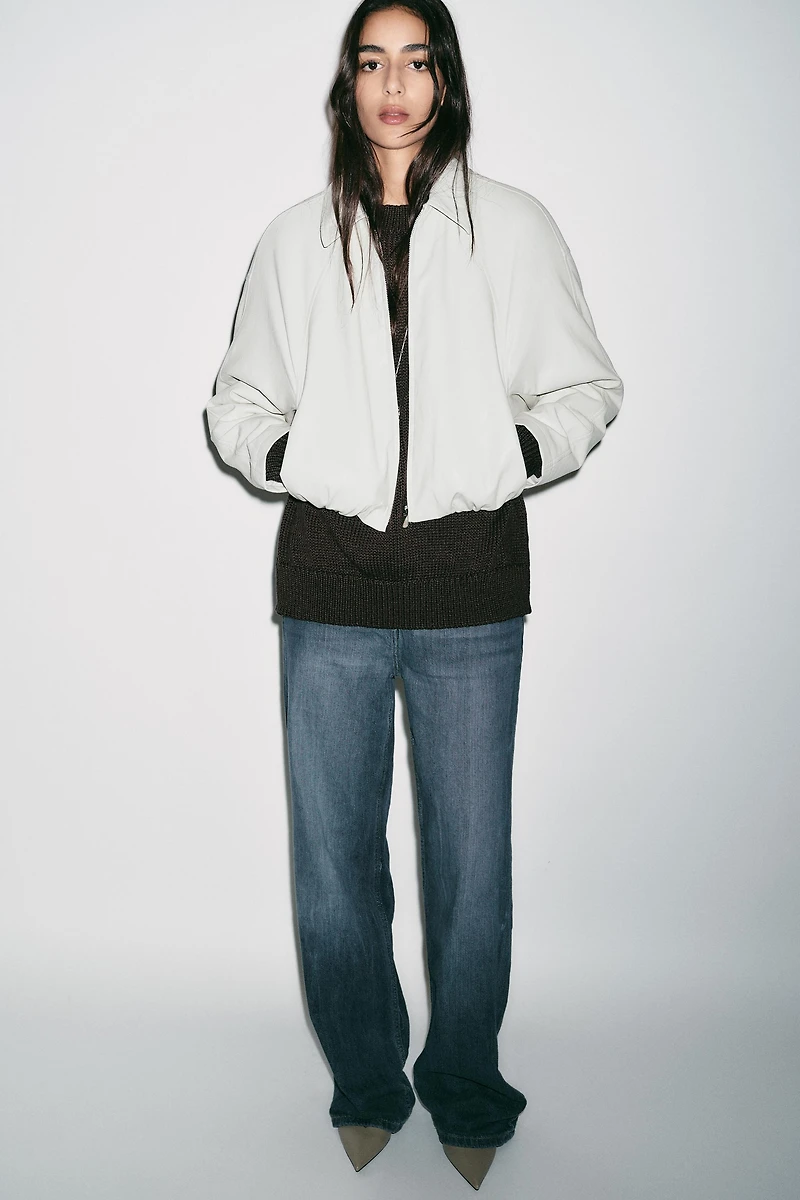 FAUX LEATHER BOMBER JACKET