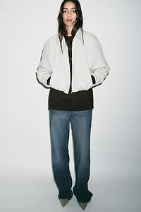 FAUX LEATHER BOMBER JACKET