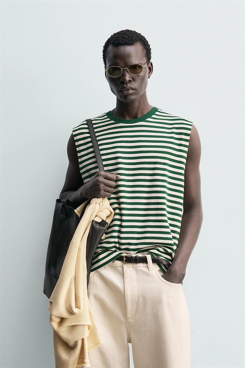 STRIPED JACQUARD TANK TOP