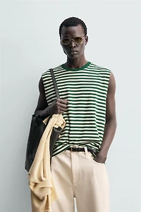 STRIPED JACQUARD TANK TOP
