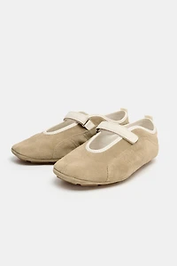 LEATHER STRAP BALLET FLATS