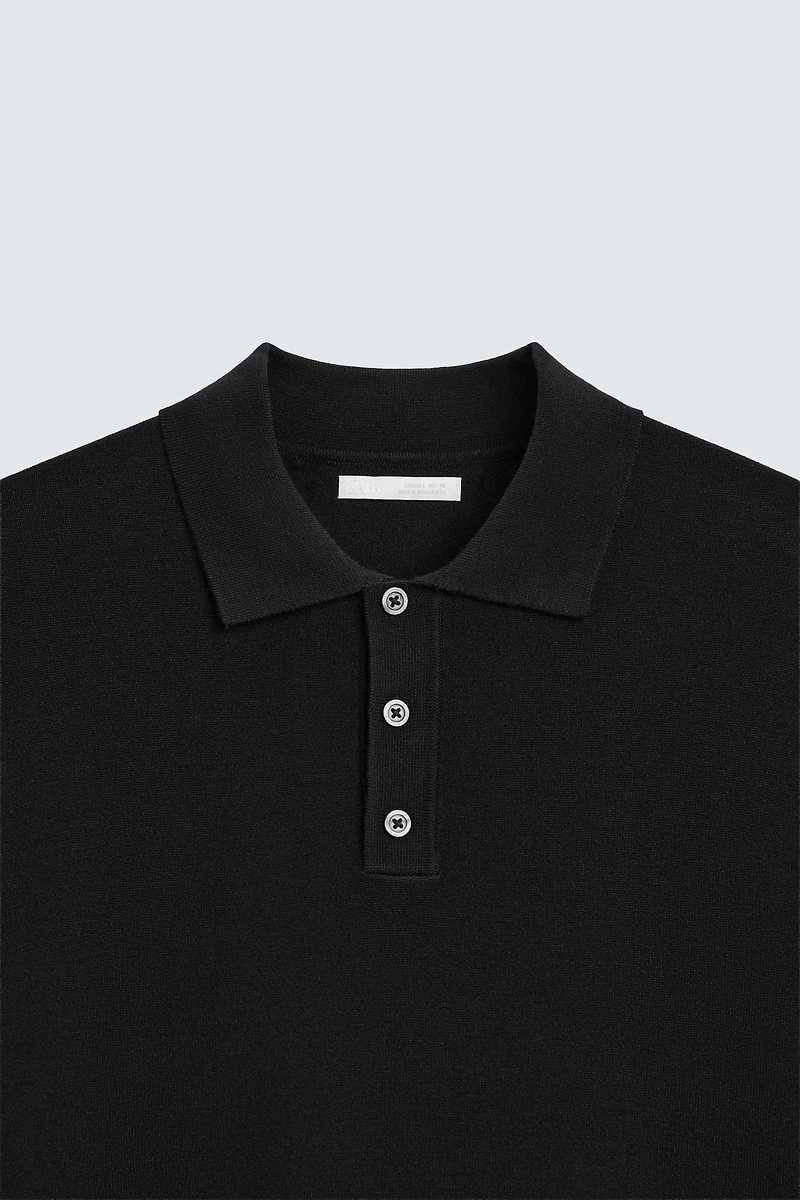 VISCOSE BLEND KNIT POLO SHIRT