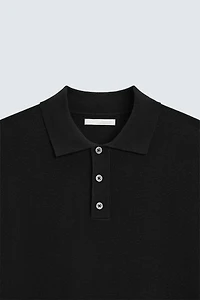 VISCOSE BLEND KNIT POLO SHIRT
