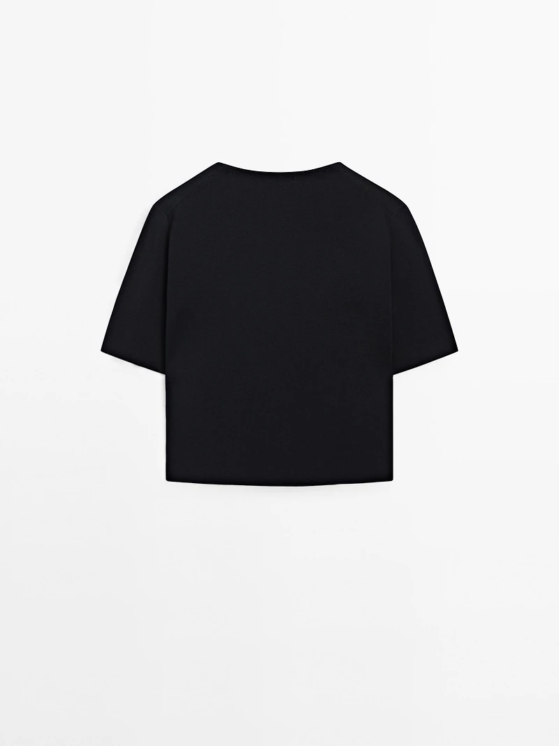 Short sleeve V-neck cardigan