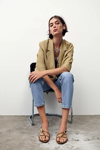 STRAPPY HEELED SANDALS WITH METAL DETAIL