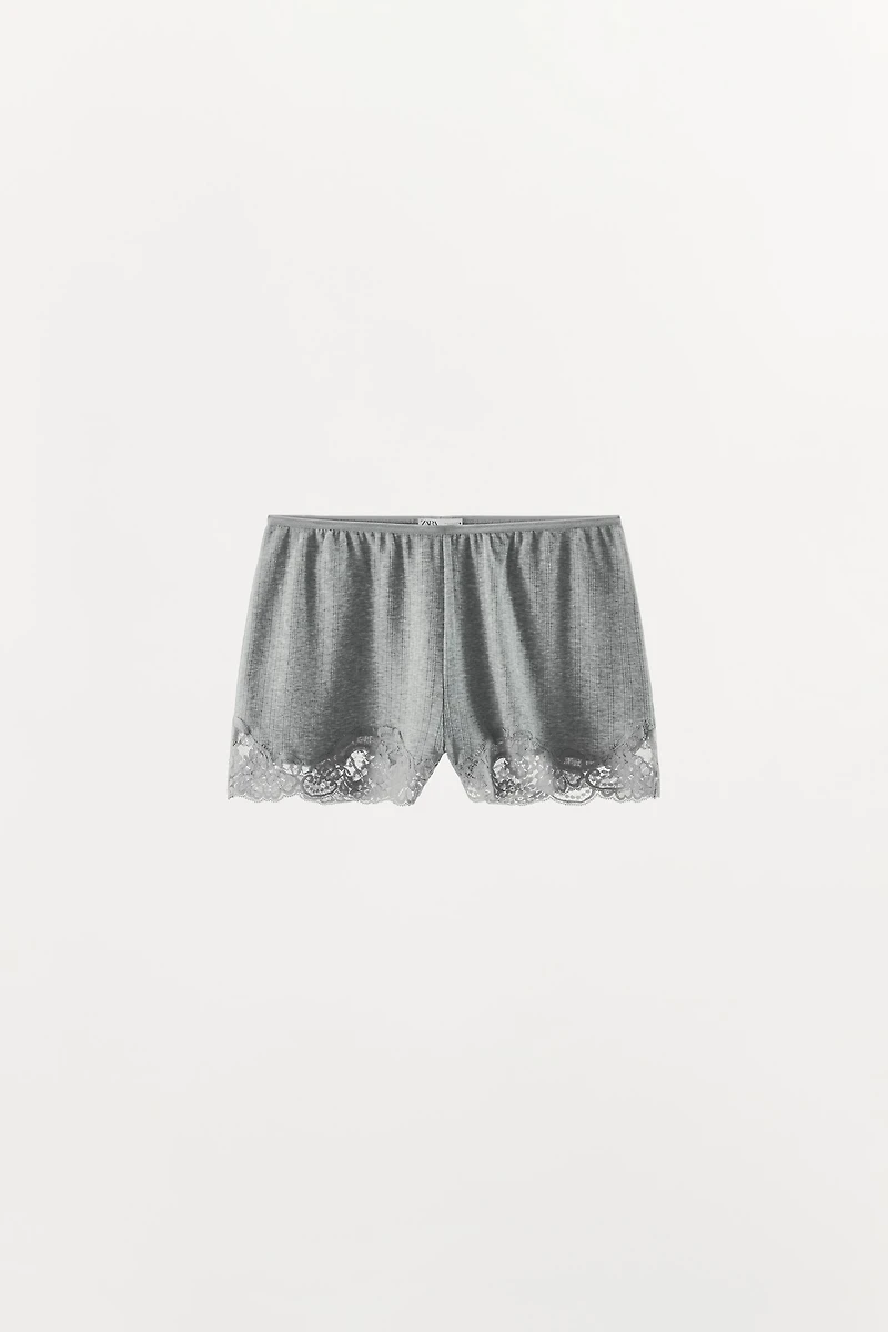 POINTELLE LACE SHORTS