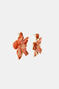 ENAMELED METAL FLOWER EARRINGS