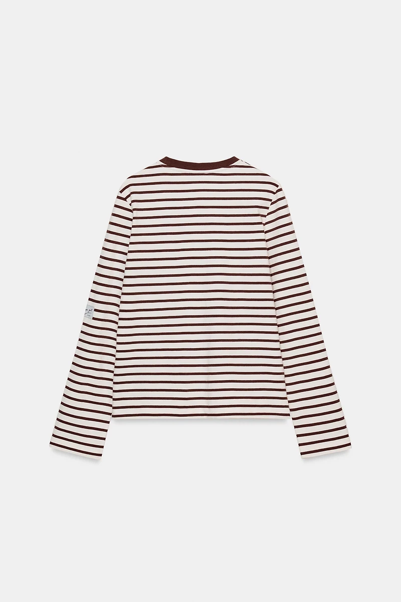 EMBROIDERED STRIPED T-SHIRT
