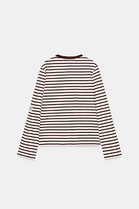 EMBROIDERED STRIPED T-SHIRT