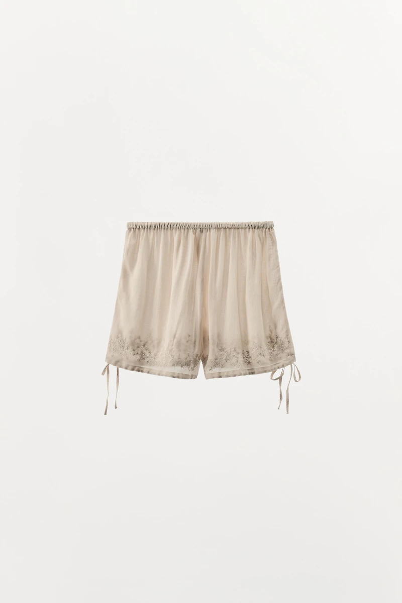 EMBROIDERED BEADED SHORTS