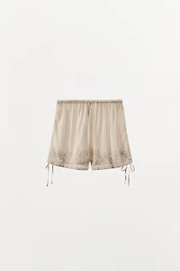 EMBROIDERED BEADED SHORTS