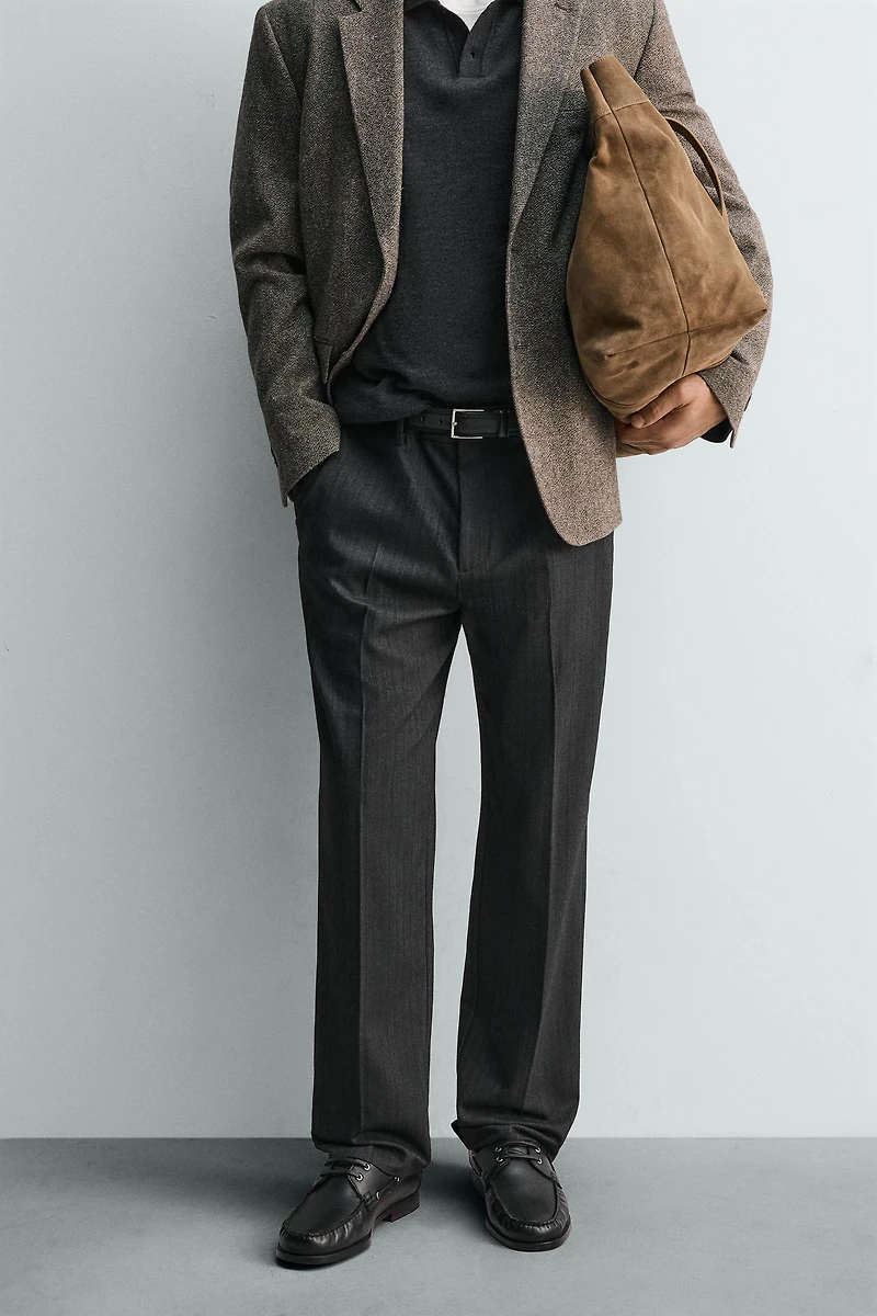 PANTALON EN FLANELLE À CHEVRONS