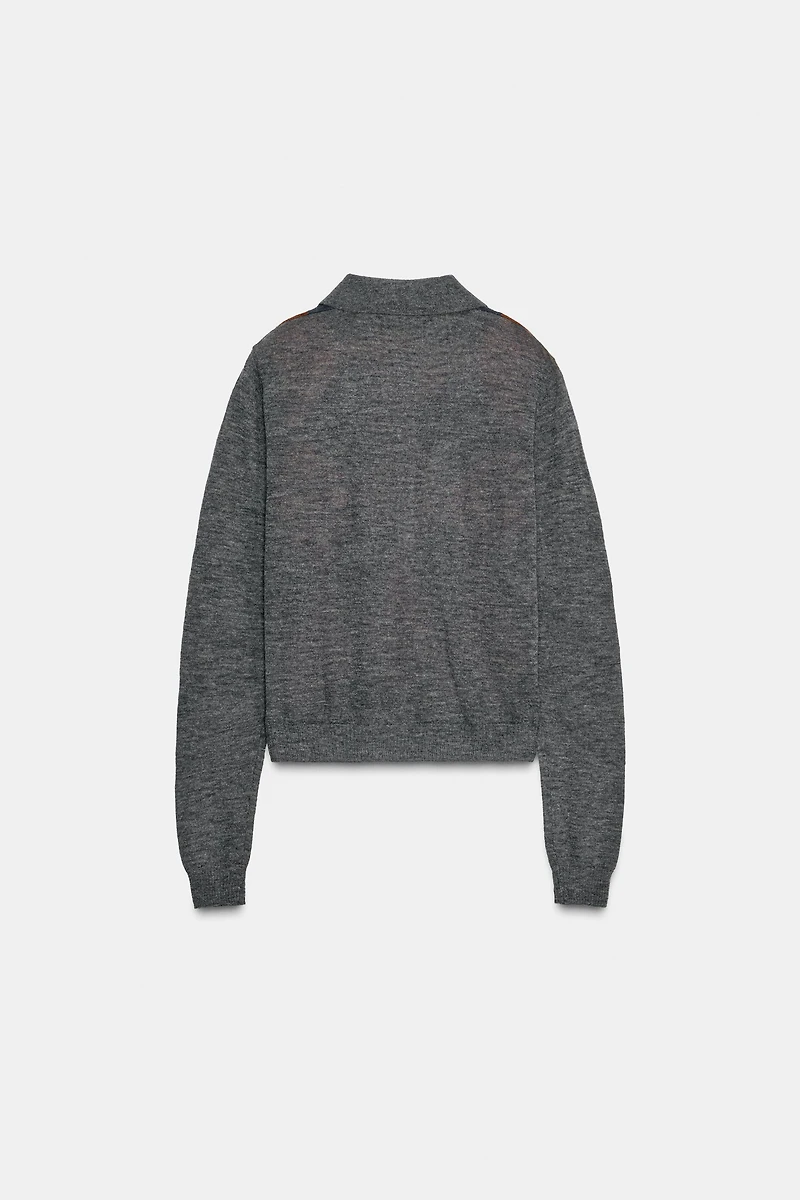 PULL POLO EN MAILLE LOSANGES