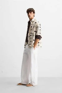 CONTRAST PRINT SHIRT