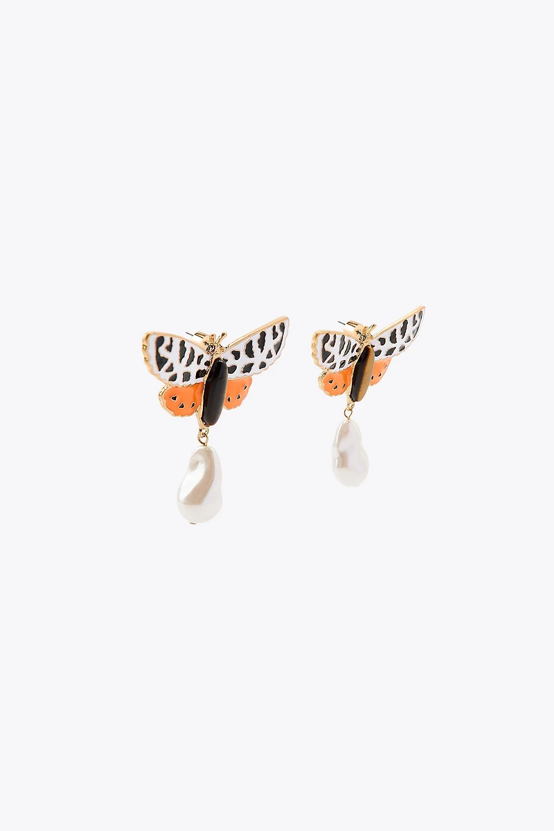 BUTTERFLY PEARL EARRINGS