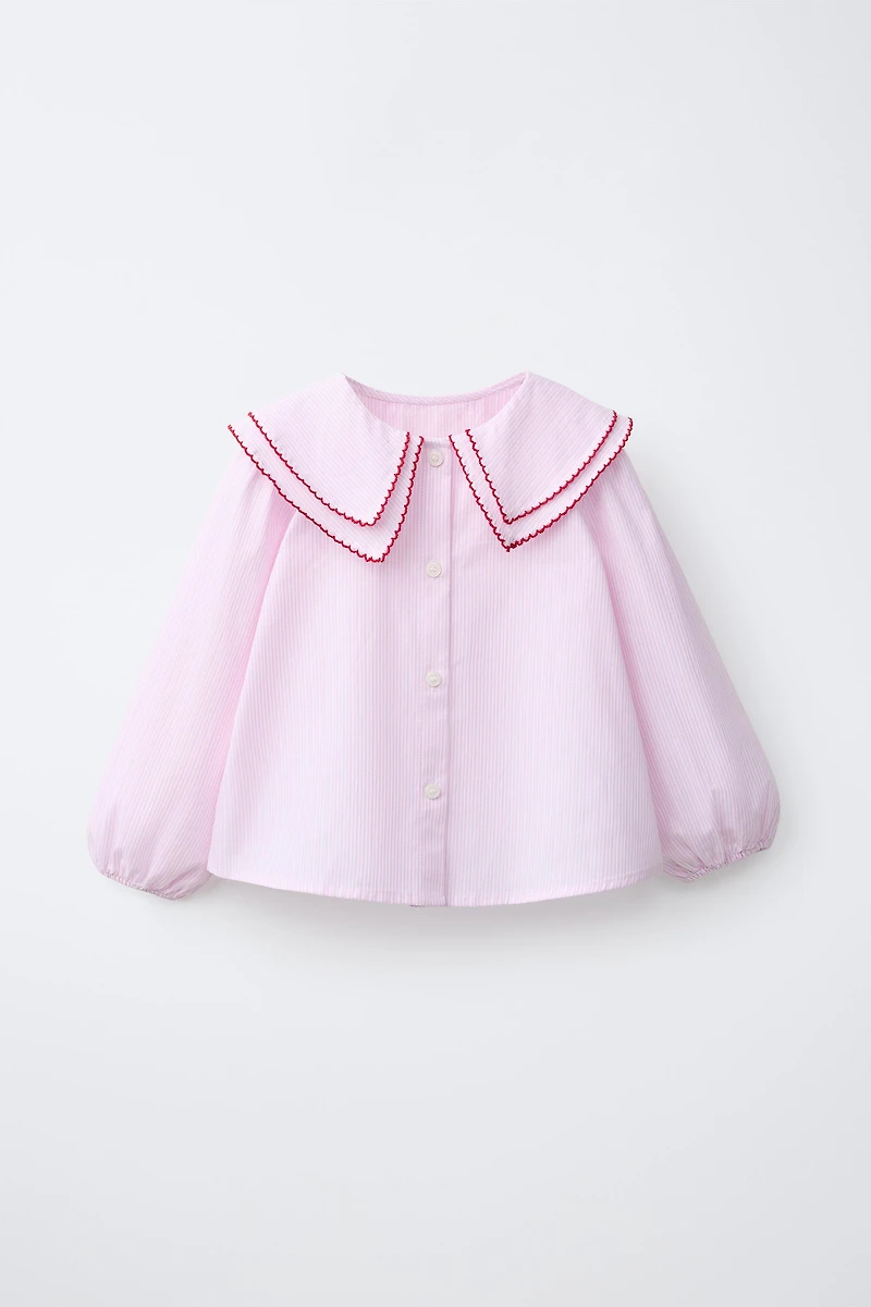 CHEMISE À RAYURES DOUBLE COL