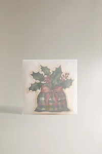 PACK SERVIETTES EN PAPIER FEUILLE DE HOUX NOËL (PACK DE 20)
