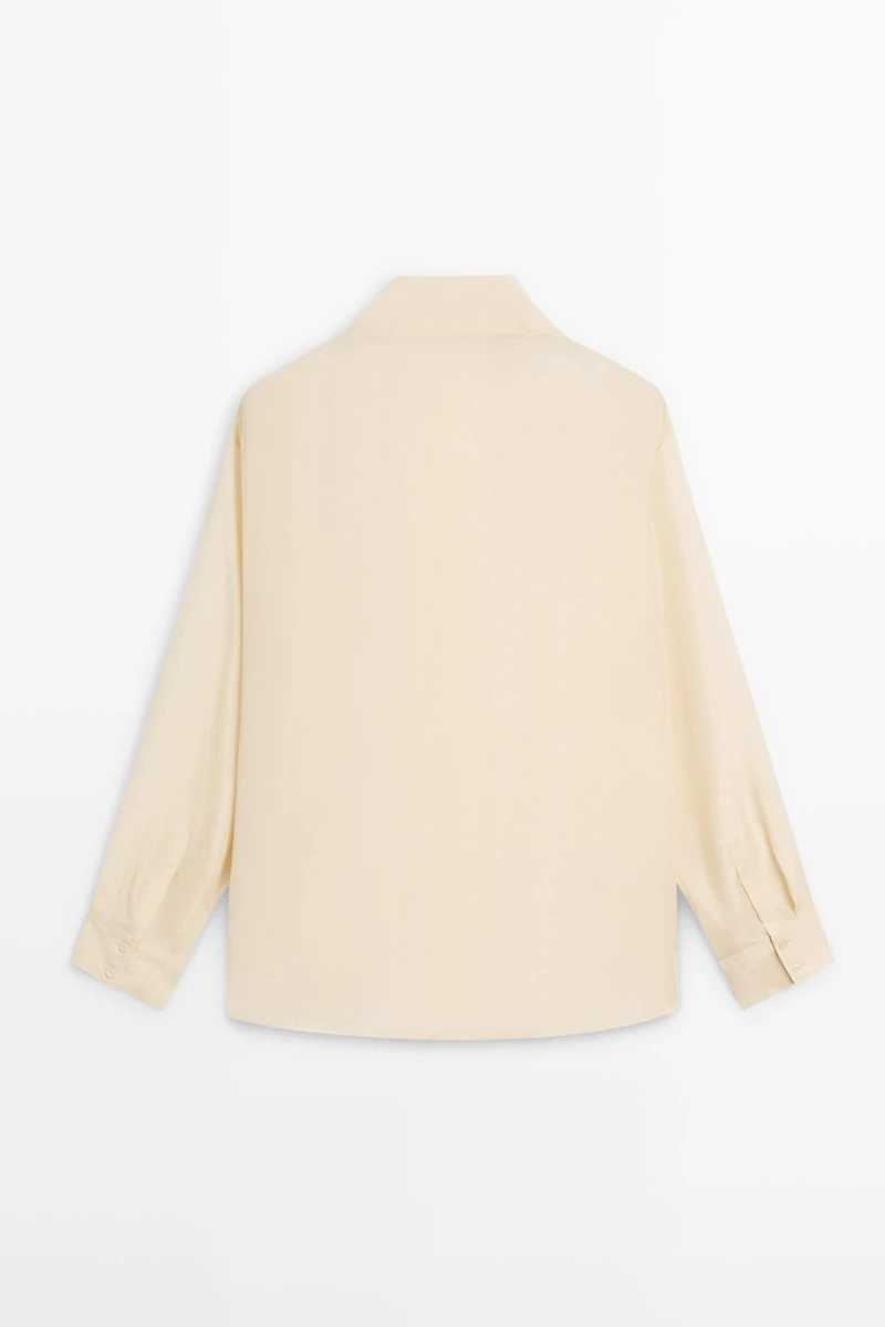 Silk shirt with button detail