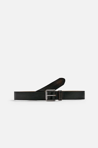 VINTAGE EFFECT LEATHER BELT