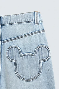 LOOSE FIT JEANS WITH MICKEY SILHOUETTE PATCH HARRY LAMBERT FOR ZARA X DISNEY
