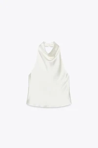 SATIN EFFECT HALTER TOP