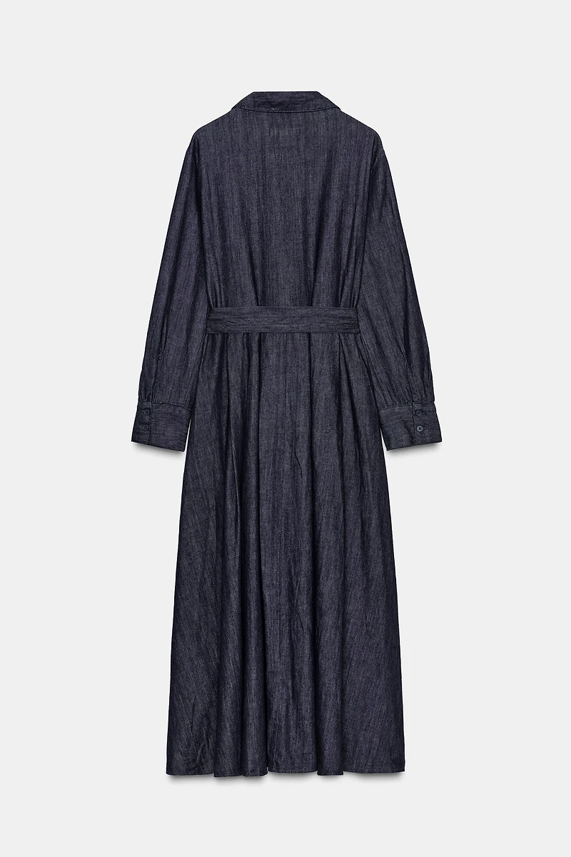 ZW COLLECTION BELTED DENIM DRESS