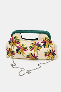 BEADED PRINT POUCH