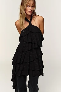 HALTER METALLIC THREAD DRESS