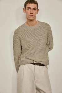 Pull en maille torsadée de lin - LIMITED EDITION