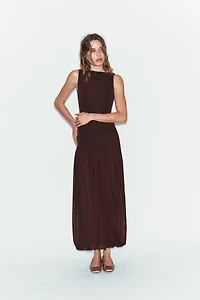 ROBE LONGUE BIMATIÈRE AVEC TULLE