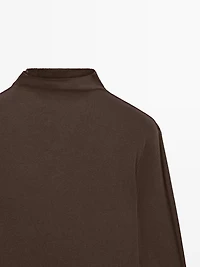 Ribbed long sleeve cotton T-shirt