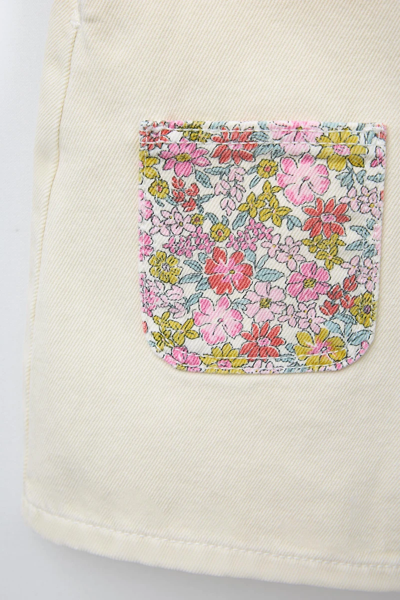 FLORAL TWILL OVERALLS