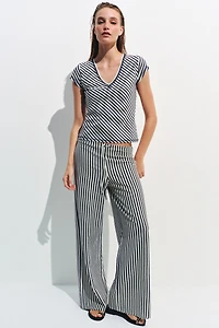 STRIPED LINEN BLEND T-SHIRT