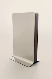 WOOD AND METAL BOOKENDS