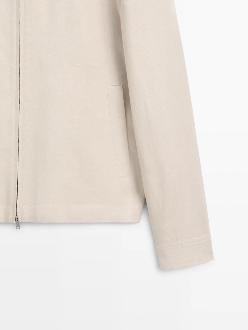 100% linen total look bomber jacket