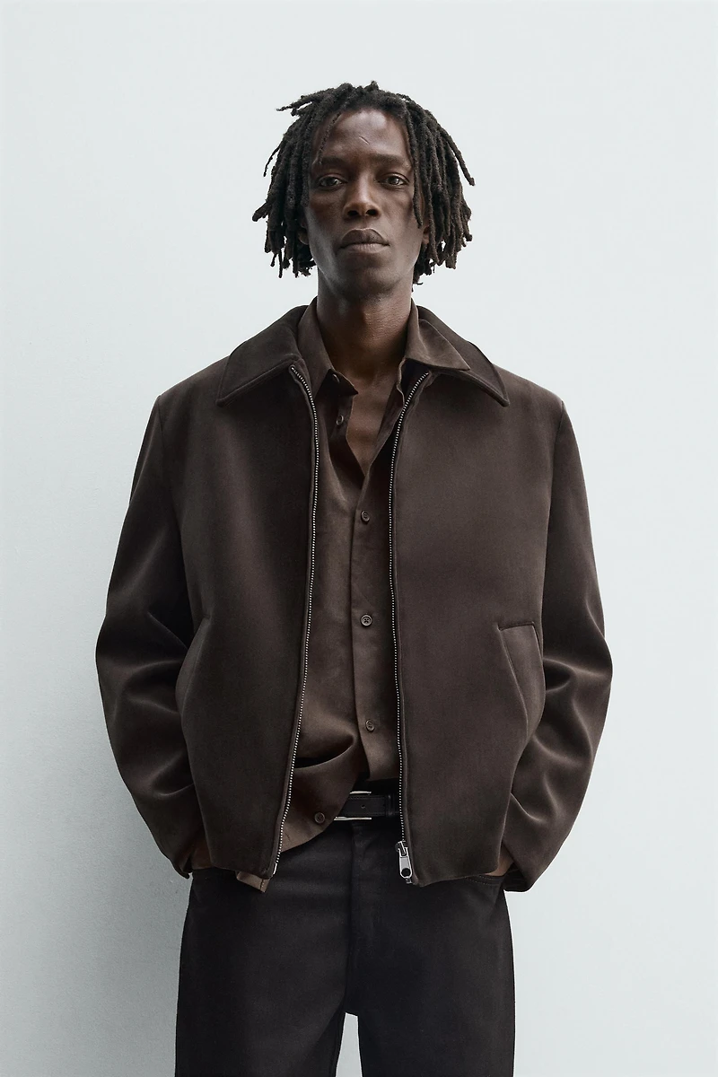 BLOUSON REGULAR FIT EN VELOURS