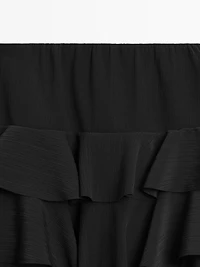 Ruffled midi skirt