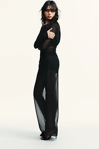 SEMI-SHEER FLOWY PANTS