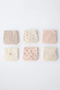 1 1/2-6 ANS/ LOT DE SIX CULOTTES IMPRIMÉES FLEURS