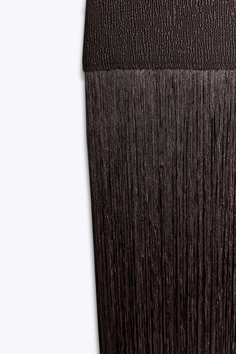 FRINGED FITTED DRESS