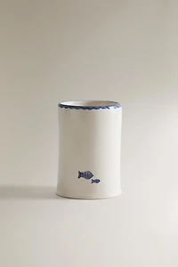 CERAMIC FISH TOOTHBRUSH HOLDER