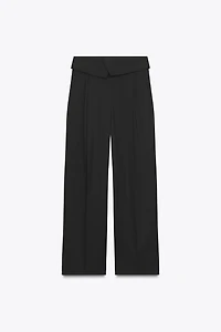 ZW COLLECTION WOOL-BLEND FOLD-OVER WAIST PANTS