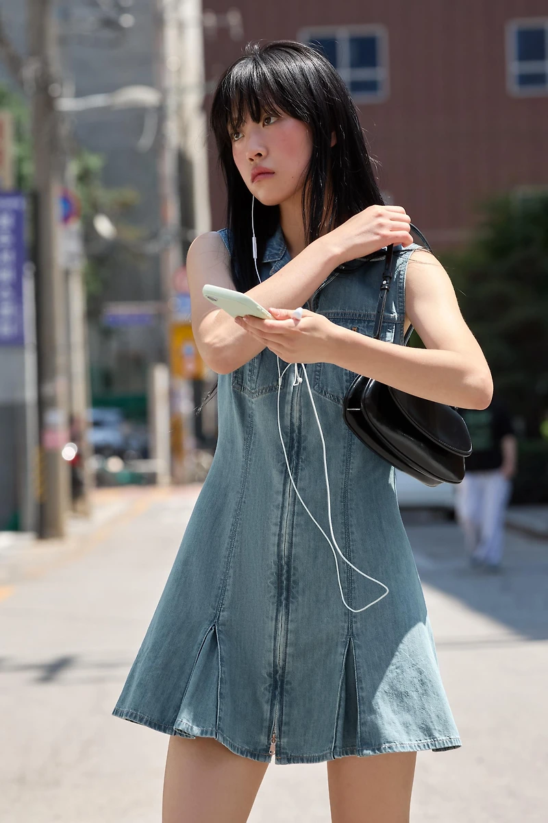 TRF DENIM POCKET MINI DRESS