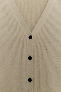 CONTRAST RIB CARDIGAN
