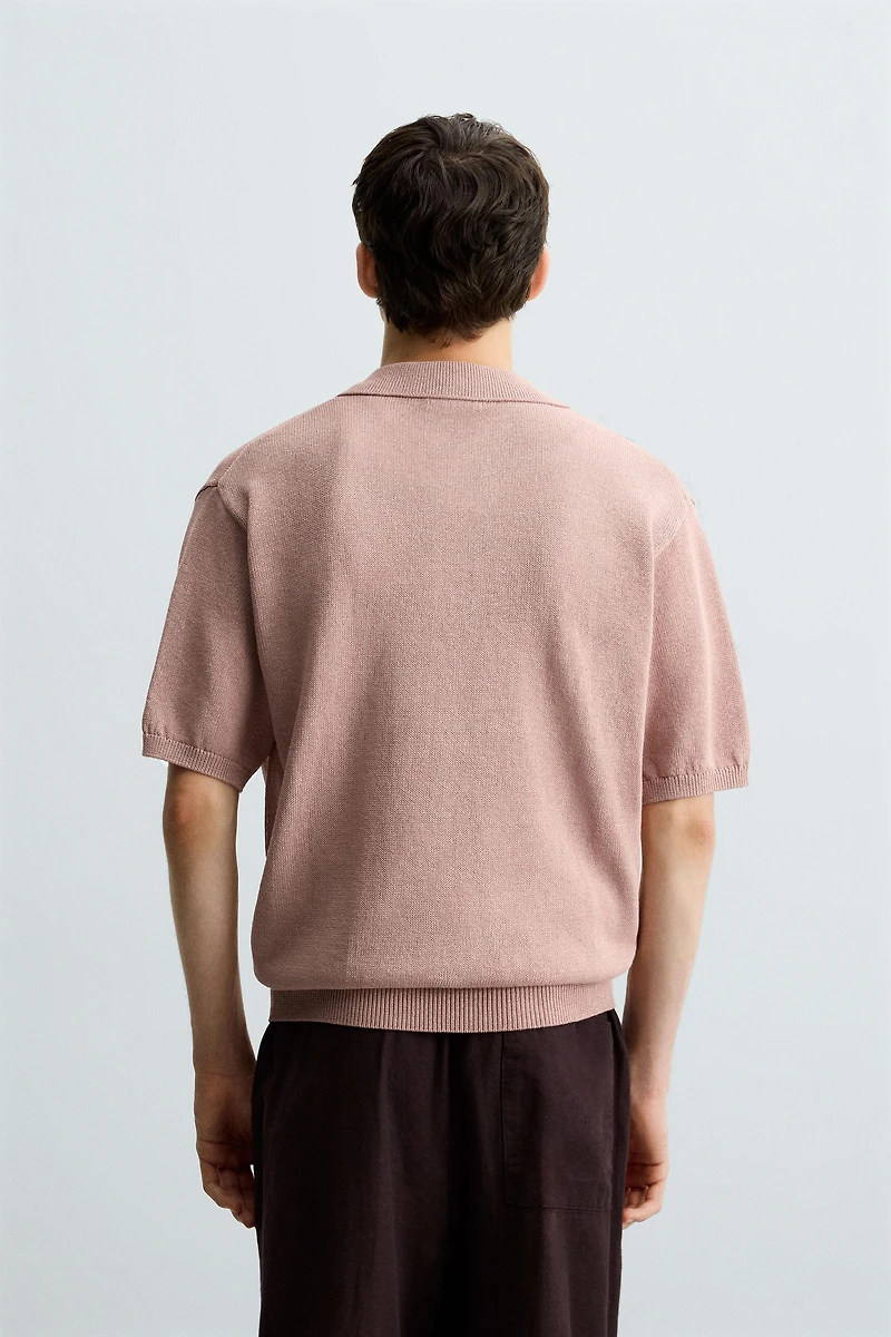 TEXTURED KNIT POLO SHIRT
