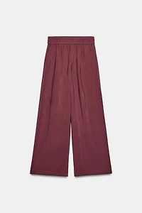 WIDE LEG ELASTIC WAIST PANTS
