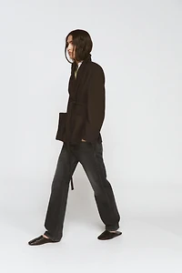 100% WOOL BELT BLAZER ZW COLLECTION LIMITED EDITION