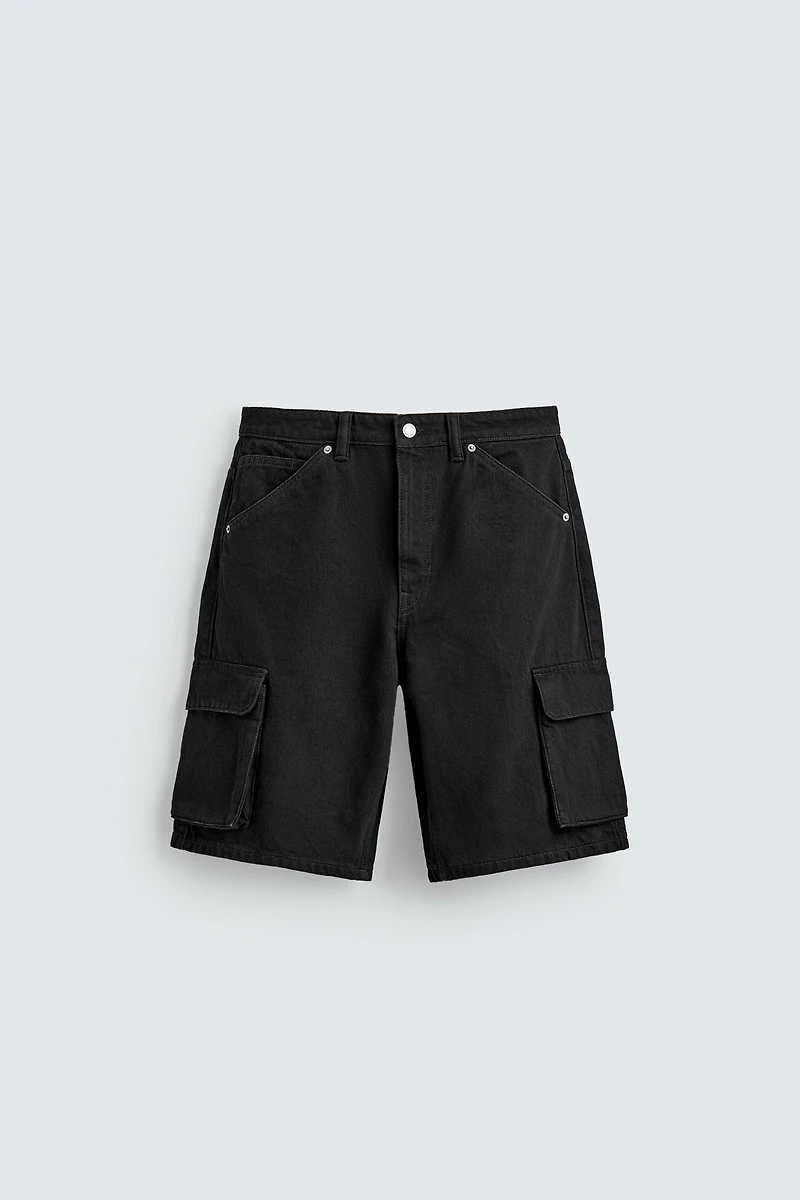 CARGO DENIM SHORTS
