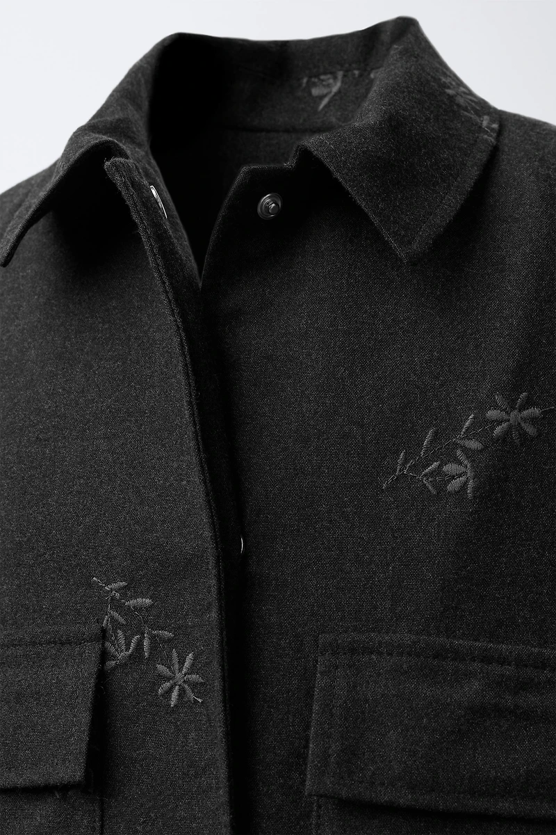 BLOUSON BOMBER À FLEURS BRODÉES